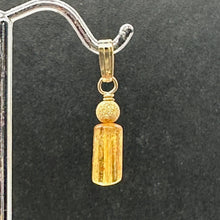 Load image into Gallery viewer, Topaz Precious Faceted Crystal Drop 14K Gold Filled Pendant | 1&quot; Long | Orange |
