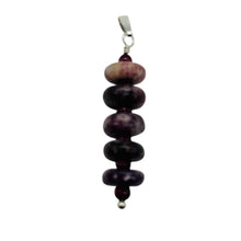 Load image into Gallery viewer, Natural Purple Lepidolite Dangle Sterling Silver Pendant | 1 1/2&quot; Long |
