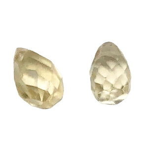 1 Natural Golden Yellow Zircon Faceted Briolette Bead 6942