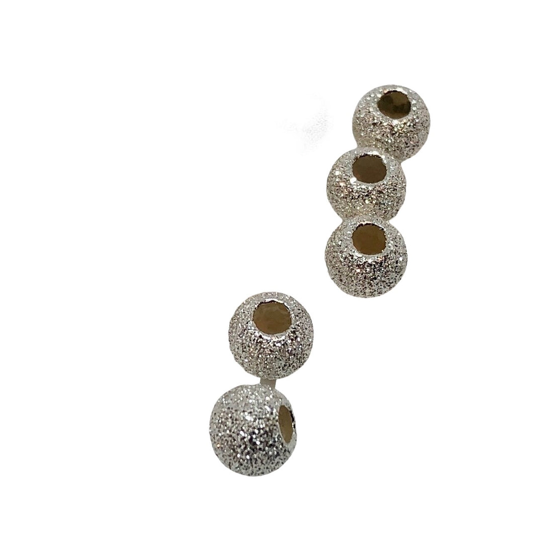 Stardust 5 Shimmering Sterling Silver 4mm Beads 7846