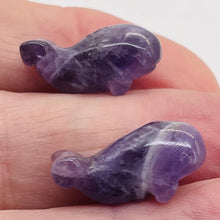 Load image into Gallery viewer, Fab One Carved Animal Amethyst Whale Animal Bead | 20x13x11mm | Purple
