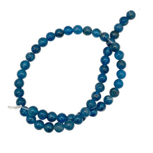 Load image into Gallery viewer, 53 Beads Superb 3.5mm Round Blue Apatite Bead 8 inch Strand 9382HS
