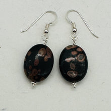 Load image into Gallery viewer, Natural Poppy Ocean Jasper Sterling Silver Earrings | Pink, Black | 1 1/4&quot; Long|
