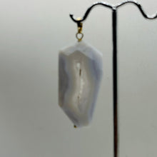 Load image into Gallery viewer, Chalcedony Druzy Designer Cut Sterling Silver Pendant | 2&quot; Long | Blue |
