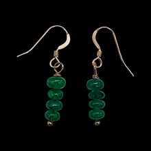 Load image into Gallery viewer, Emerald AAA Gemstone Earrings with 14K Rose Gold Filled Findings| 1" Long "
