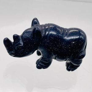 Hand-Carved Sparkling Standing Rhinosceros | 1 Figurine | | 1" Tall | Purple