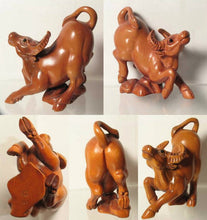 Load image into Gallery viewer, Hard Working Carved &amp; Signed Ox Boxwood Statue
