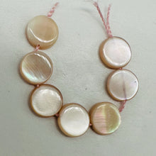 Load image into Gallery viewer, 8 Pink Mother of Pearl Coin Beads 8mm Genuine Shell Jewelry Making Philippines
