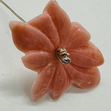 Load image into Gallery viewer, Rare Pink Peruvian Opal Flower Pendant Bead 25ct 34mm Carved Natural Gemstone
