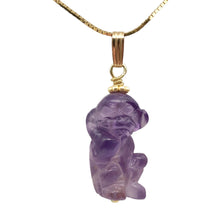 Load image into Gallery viewer, Amethyst Monkey 14kgf Pendant Necklace | Semi Precious Stone Jewelry | 1 Pendant
