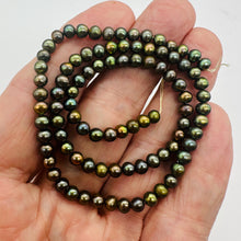 Load image into Gallery viewer, Blue Purple Peacock Freshwater Pearl Beads 5mm Round 90 Pearls Jewelry Making
