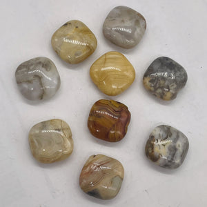 Wild Crazy Lace Agate Square Coin Bead Strand 109225