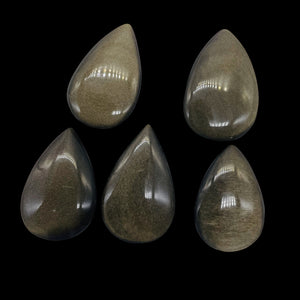 Gold Sheen Obsidian Not Drilled Teardrop Worry Stone | 45x30x12mm | Golden | 1 |