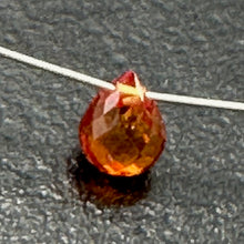 Load image into Gallery viewer, Sapphire, Faceted Padparadscha .41ct Briolette Pendant Bead | 5x3mm| Orange| 1 |
