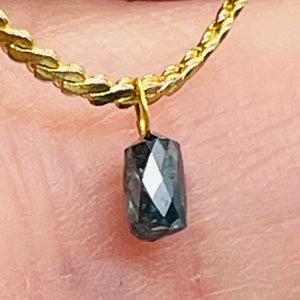 Diamond 14K .33ct Briolette Pendant| 4x3x2mm | Blue | 1 Pendant Bead