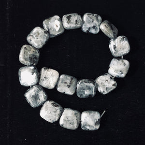 Speckle Labradorite Square Coin Bead 7.5 inch Strand 9557HS