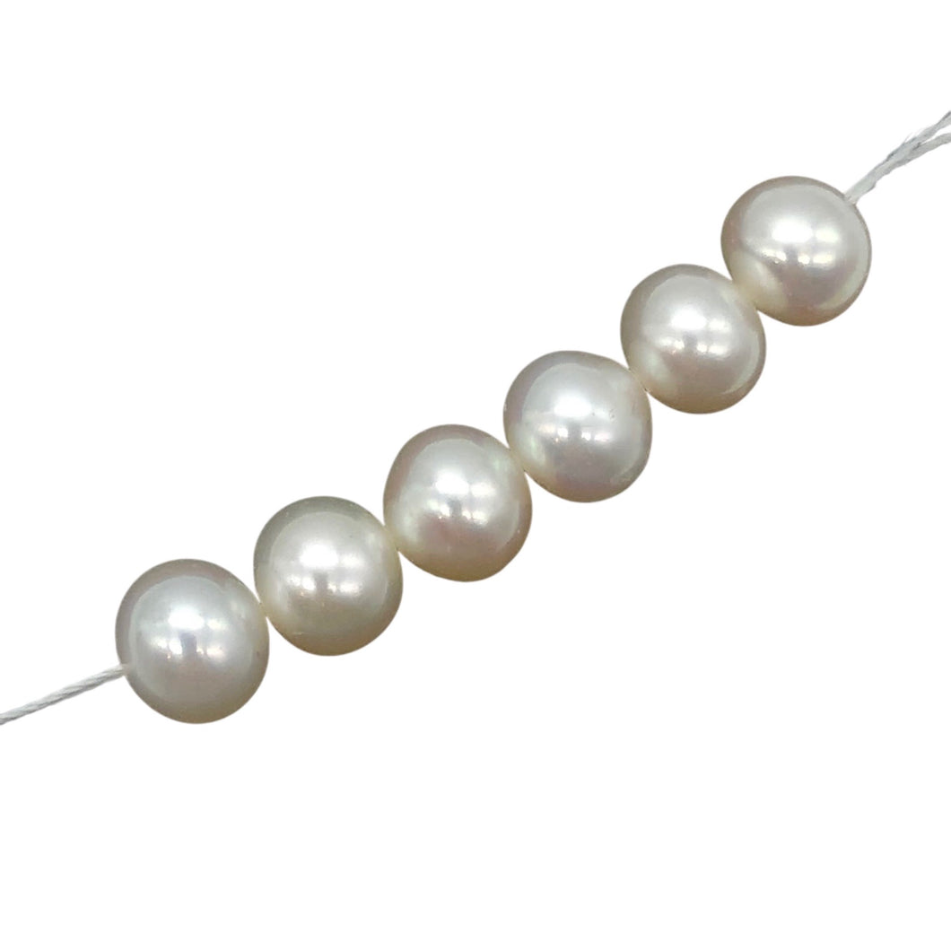 6 Premium Perfect Skin Natural White 8mm Pearls 10059
