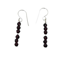 Load image into Gallery viewer, Sparkling Red Garnet &amp; 925 Sterling Silver Dangle Earrings | 1 1/2"Long |
