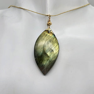 Labradorite 14K Gold Filled Drop Pendant | 2 1/4" Long | 510958G4 | Premiumbead