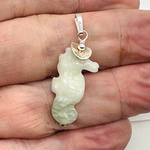 Load image into Gallery viewer, Serpentine Seahorse Sterling Silver Pendant | Green | 1 1/4&quot; Long | 1 Pendant |
