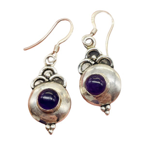 Amethyst Sterling Silver Drop/Dangle Earrings | 1 1/4" Long | Purple | 1 Pair |