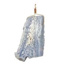Load image into Gallery viewer, 87cts Blue Chalcedony Druzy Dream Bead 14K Gold Filled Pendant | 2 3/4&quot;Long |
