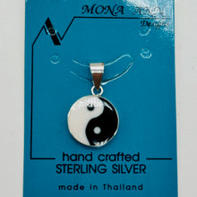 Load image into Gallery viewer, Ying Yang Sterling Silver Round Pendant | 7/8&quot; Long | Black, White | 1 Pendant |
