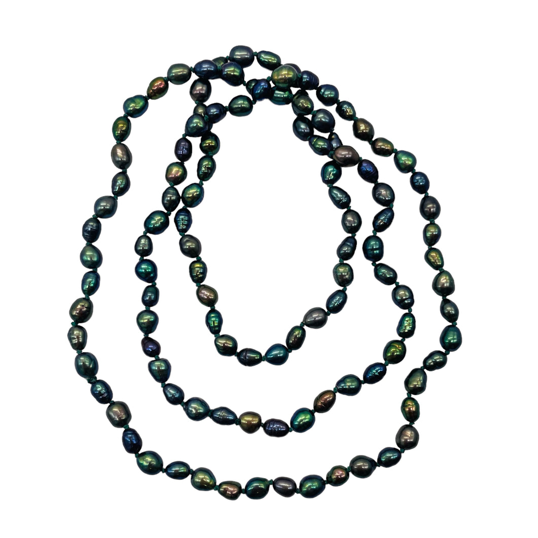 Fresh Water Rainbow Pearl Hand-Knotted Necklace |32