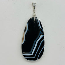 Load image into Gallery viewer, Stunning Black and White Sardonyx Sterling Silver Pendant | 3 1/4&quot; Long |
