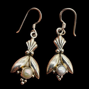 Fresh Water Pearl Sterling Silver Drop Earrings | 1 1/2" Long | White | 1 Pair |