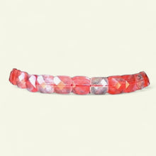 Load image into Gallery viewer, Cherry Quartz (Lab) Faceted 10x10mm Square Bead Strand 103247
