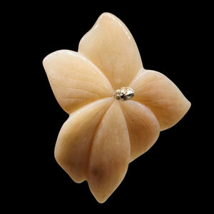 Peruvian Opal 44ct Carved Flower Pendant Bead | 40x45x5mm | Pink | 1 Bead |