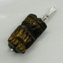 Load image into Gallery viewer, Owl Tigers Eye Pendant Necklace | Semi Precious Stone Jewelry | Yellow Gold
