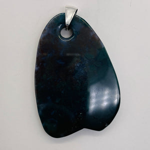 Hand Carved Bloodstone Jasper Sterling Silver Pendant | 2 1/4" Long | 1 Pendant |
