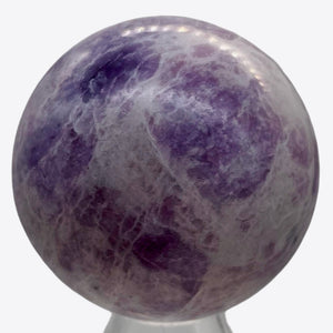 Lepidolite 209g Round Collector's Sphere | 2" | Purple White | 1 Sphere |