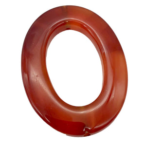 So Hot! 1 Carnelian Agate Oval Picture Frame Bead 8940