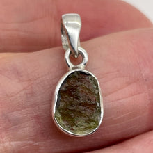 Load image into Gallery viewer, Moldavite 8.6ct Sterling Silver Oval Pendant | 7/8&quot; Long | Green | 1 Pendant |
