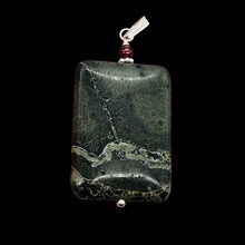 Load image into Gallery viewer, Tsunami Stone and Garnet14K Gold Filled Pendant | 35x25x7.5mm | Green, Red |

