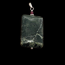 Load image into Gallery viewer, Tsunami Stone and Garnet14K Gold Filled Pendant | 35x25x7.5mm | Green, Red |
