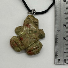 Load image into Gallery viewer, Unakite Stone Frog Pendant Necklace |1 1/4&quot; Long | Green, Pink | 1 Pendant |
