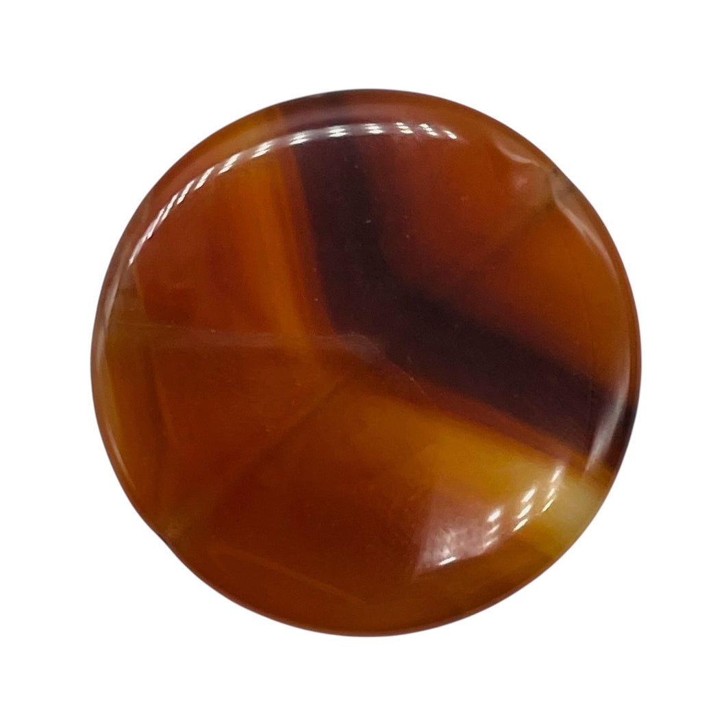 Red/Orange Sardonyx Agate Coin Pendant Bead 5677