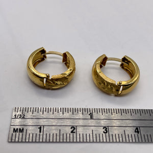 14K Yellow Gold Ear Circle Huggers | 16mm Diameter | Gold | 1 pair Earrings |