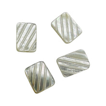 Load image into Gallery viewer, 4 White Mother of Pearl Carved Rectangle Beads 4363
