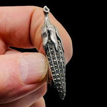 Load image into Gallery viewer, Ear of Corn Marcasite Sterling Silver Pin | 2&quot; Long | Silver | 1 Sweater Pin
