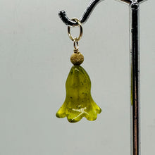 Load image into Gallery viewer, Jade Lily Flower 14K Yellow Gold Filled Pendant | Green | 1&quot; Long |
