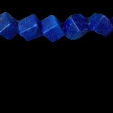 Load image into Gallery viewer, Wow Indigo Blue Lapis Diagonal Drill Cube Bead Strand 104317
