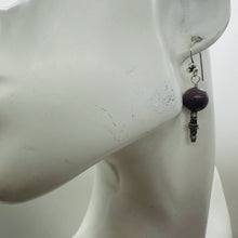 Load image into Gallery viewer, Natural Purple Lepidolite Sterling Silver Dangle Earrings 1.5" Handmade
