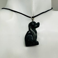 Load image into Gallery viewer, Kambaba Jasper Puppy Dog Pendant Necklace | 3/4&#39; Long| Black, Green | 1 Pendant|
