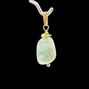 Aquamarine 14K Gold Filled Drop Pendant | 1 1/2" Long | Aqua | 1 Pendant |