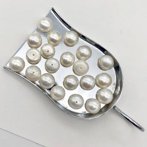 1 Premium 8.5mm 1/2 Drilled White Pearl Bead 003915A